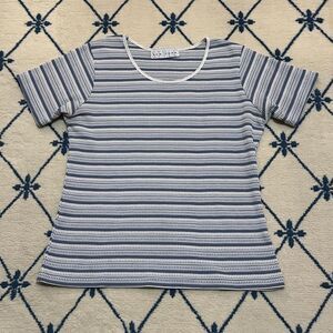 Vintage New York Style Stripe Short Sleeve Top